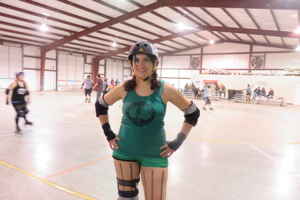 The author, Jane AweStun, in her derby gear.