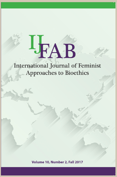 This image shows the cover of the International Journal of Feminist Approaches to Bioethics